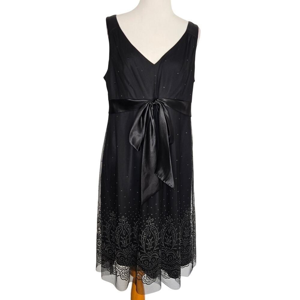 Vintage Jessica Howard Whimsigoth Babydoll Dress Beaded Bow Party Womens 14